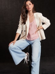 Pink Sleeveless Scoop Cami Top - Image 1 of 7