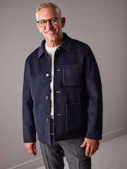 Navy Blue Premium Soft Touch Wool Rich Shacket - Image 1 of 9