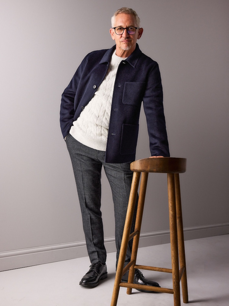 Navy Blue Premium Soft Touch Wool Rich Shacket - Image 2 of 9
