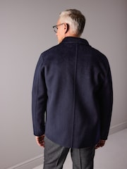 Navy Blue Premium Soft Touch Wool Rich Shacket - Image 3 of 9