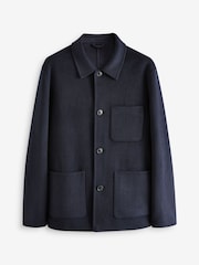Navy Blue Premium Soft Touch Wool Rich Shacket - Image 5 of 9