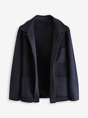 Navy Blue Premium Soft Touch Wool Rich Shacket - Image 6 of 9