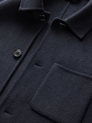 Navy Blue Premium Soft Touch Wool Rich Shacket - Image 7 of 9