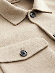 Taupe Neutral Premium Soft Touch Wool Rich Shacket - Image 10 of 10