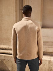 Taupe Neutral Premium Soft Touch Wool Rich Shacket - Image 4 of 10