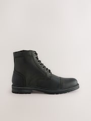 Black Leather Toe Cap Boots - Image 2 of 5