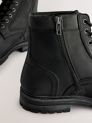 Black Leather Toe Cap Boots - Image 3 of 5