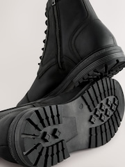 Black Leather Toe Cap Boots - Image 4 of 5