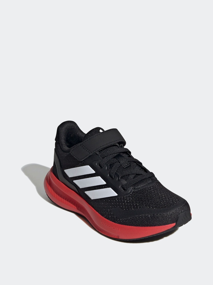 adidas Black/Red Kids Runfalcon 5 Trainers - Image 3 of 8