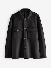 Black Premium Soft Touch Wool Rich Shacket - Image 12 of 16