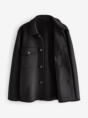 Black Premium Soft Touch Wool Rich Shacket - Image 13 of 16