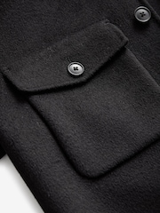 Black Premium Soft Touch Wool Rich Shacket - Image 16 of 16