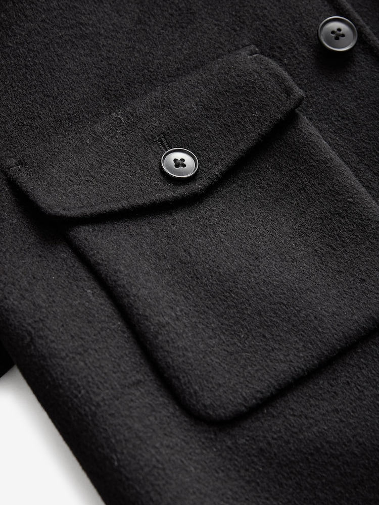 Black Premium Soft Touch Wool Rich Shacket - Image 16 of 16