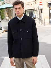 Black Premium Soft Touch Wool Rich Shacket - Image 2 of 16