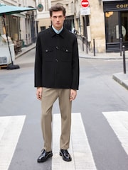 Black Premium Soft Touch Wool Rich Shacket - Image 5 of 16