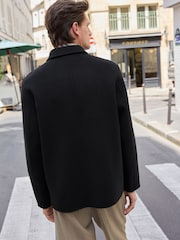Black Premium Soft Touch Wool Rich Shacket - Image 6 of 16