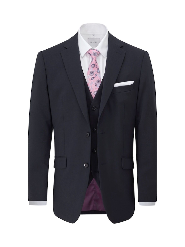 Skopes Navy Blue Classic Fit Wool Rich Darwin Suit Jacket - Image 7 of 8