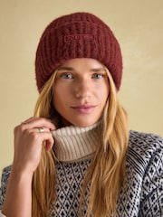 Joules Caversham Burgundy Beanie Hat - Image 1 of 6