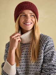 Joules Caversham Burgundy Beanie Hat - Image 3 of 6