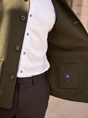 Khaki Green Premium Soft Touch Wool Rich Shacket - Image 5 of 9