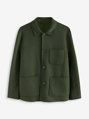 Khaki Green Premium Soft Touch Wool Rich Shacket - Image 6 of 9