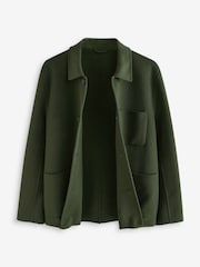Khaki Green Premium Soft Touch Wool Rich Shacket - Image 7 of 9