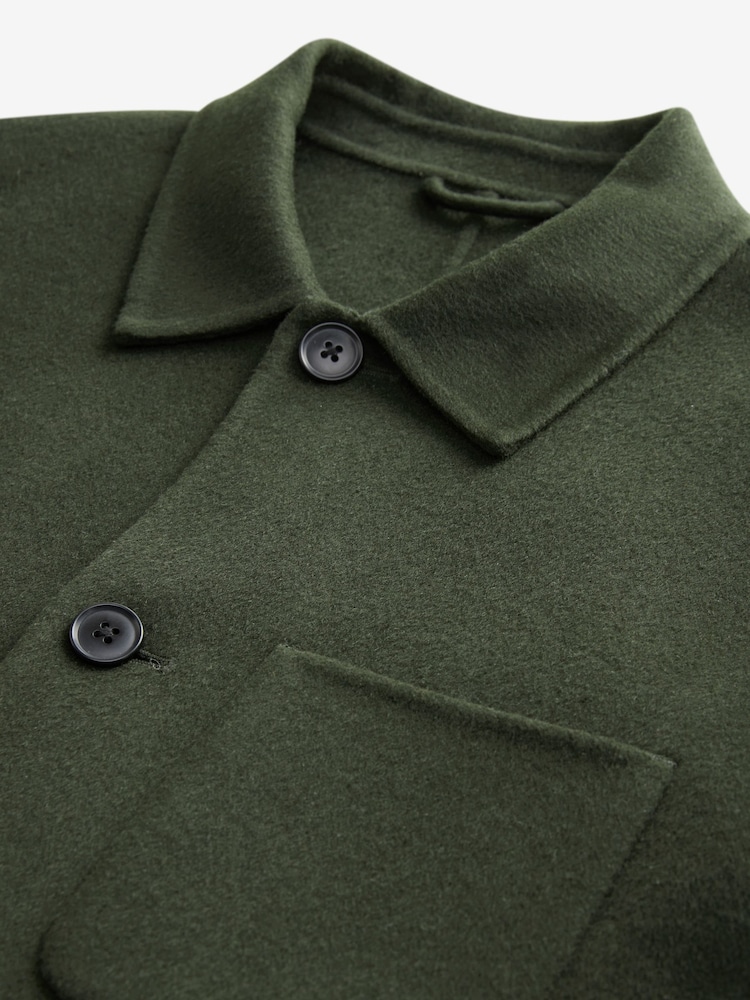 Khaki Green Premium Soft Touch Wool Rich Shacket - Image 9 of 9