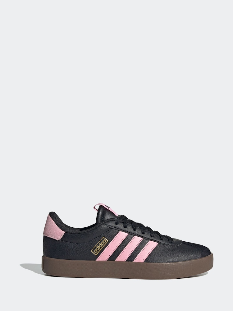 adidas Black/Pink VL Court 3.0 Trainers - Image 1 of 8