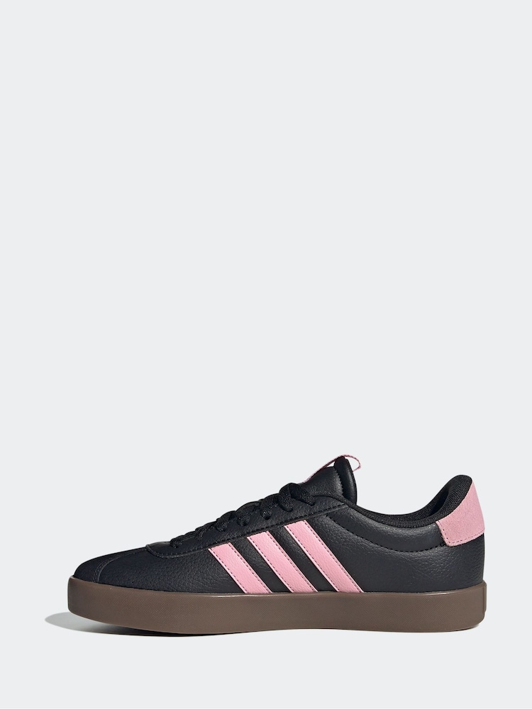 adidas Black/Pink VL Court 3.0 Trainers - Image 2 of 8