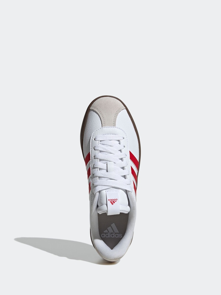 adidas White/Burgundy VL Court 3.0 Trainers - Image 5 of 8