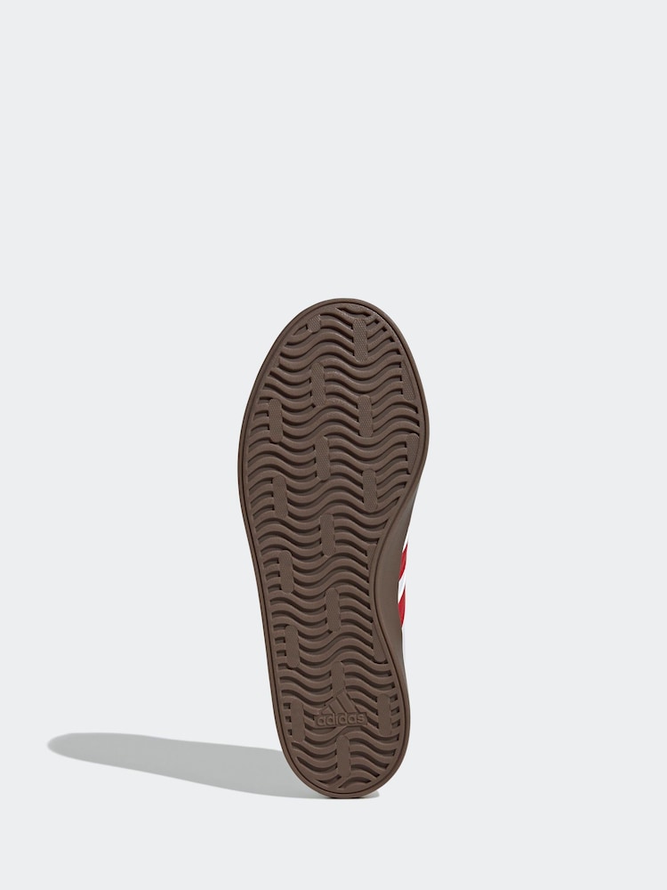 adidas White/Burgundy VL Court 3.0 Trainers - Image 6 of 8