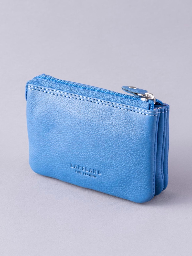 Lakeland Leather Blue Multi Pocket Coin Purse - Image 2 of 4