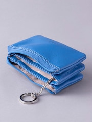 Lakeland Leather Blue Multi Pocket Coin Purse - Image 3 of 4