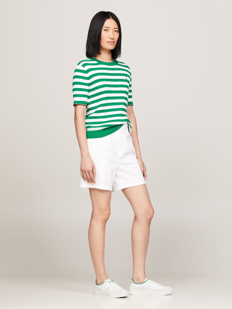 Tommy Hilfiger White Heritage Court Sneakers - Image 2 of 4