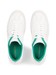 Tommy Hilfiger White Heritage Court Sneakers - Image 4 of 4
