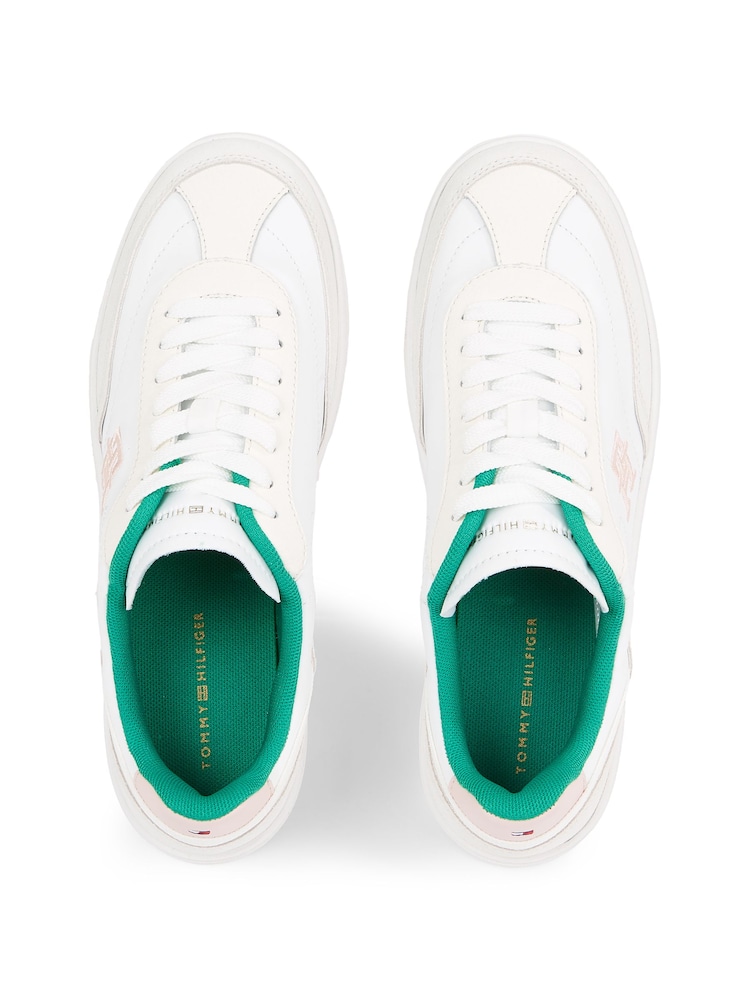 Tommy Hilfiger White Heritage Court Sneakers - Image 4 of 4