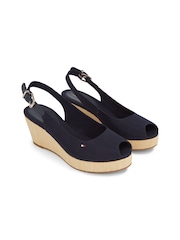 Tommy Hilfiger Blue Iconic Elba Slingback Wedges - Image 3 of 4