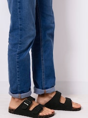 Totes Black Mens Double Buckle Sandals - Image 1 of 4