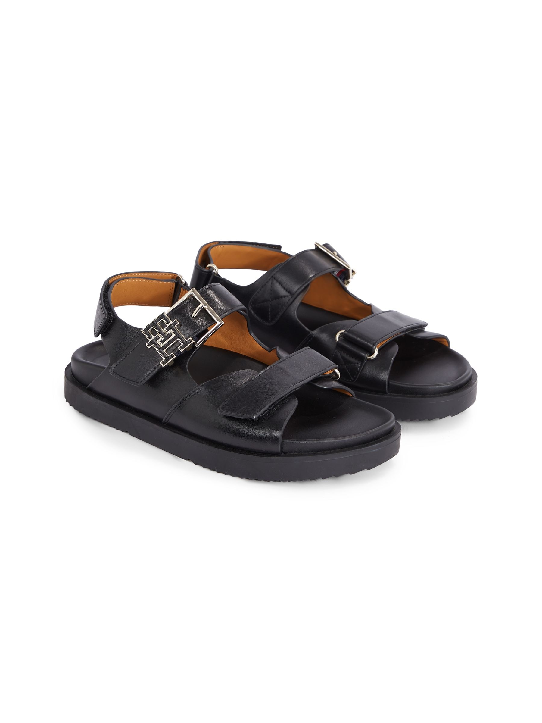 Tommy hilfiger black sandals outlet