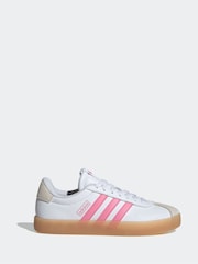adidas White/Pink VL Court 3.0 Trainers - Image 1 of 8