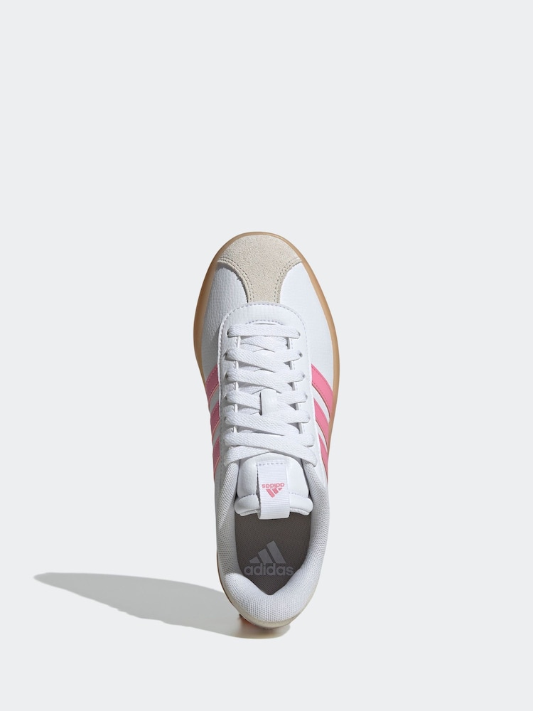 adidas White/Pink VL Court 3.0 Trainers - Image 5 of 8
