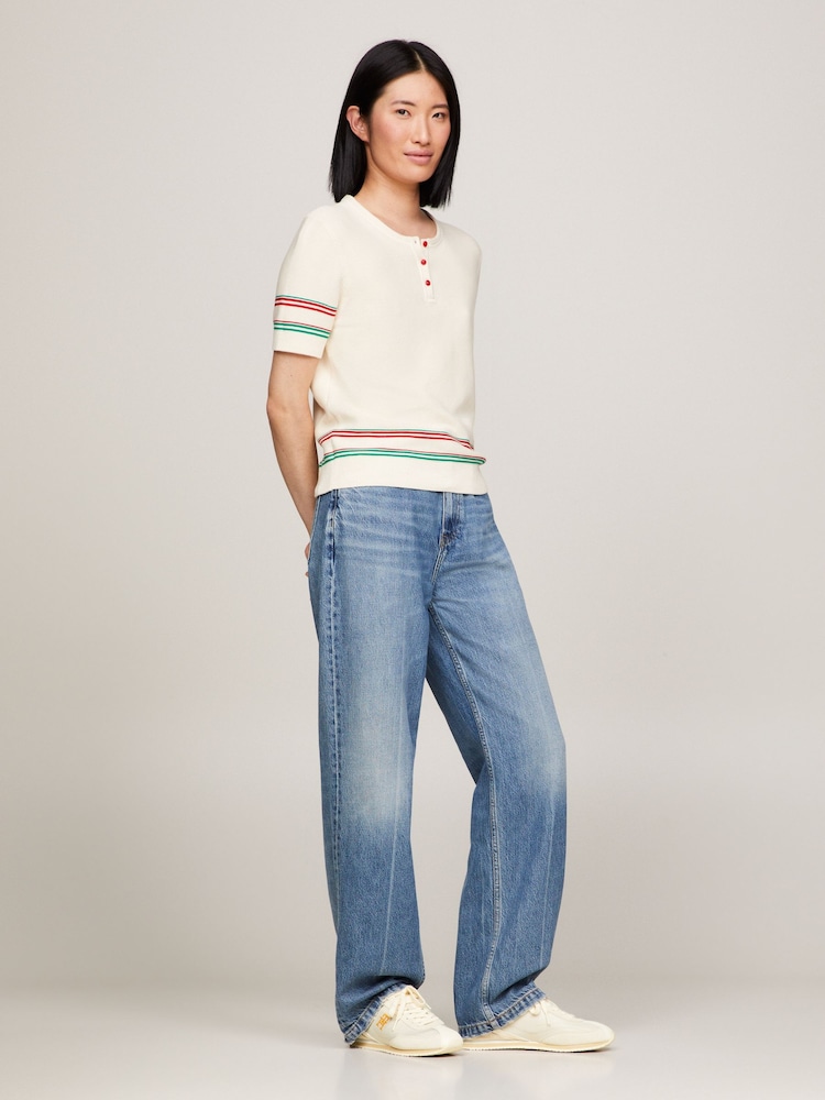 Tommy Hilfiger Cream Heritage Trainers - Image 2 of 4