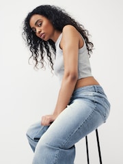 Dark Blue Baggy Wide Leg Hourglass Jeans - Image 2 of 5