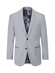 Skopes Silver Grey Tailored Fit Brook Check Suit: Jacket - Image 3 of 4