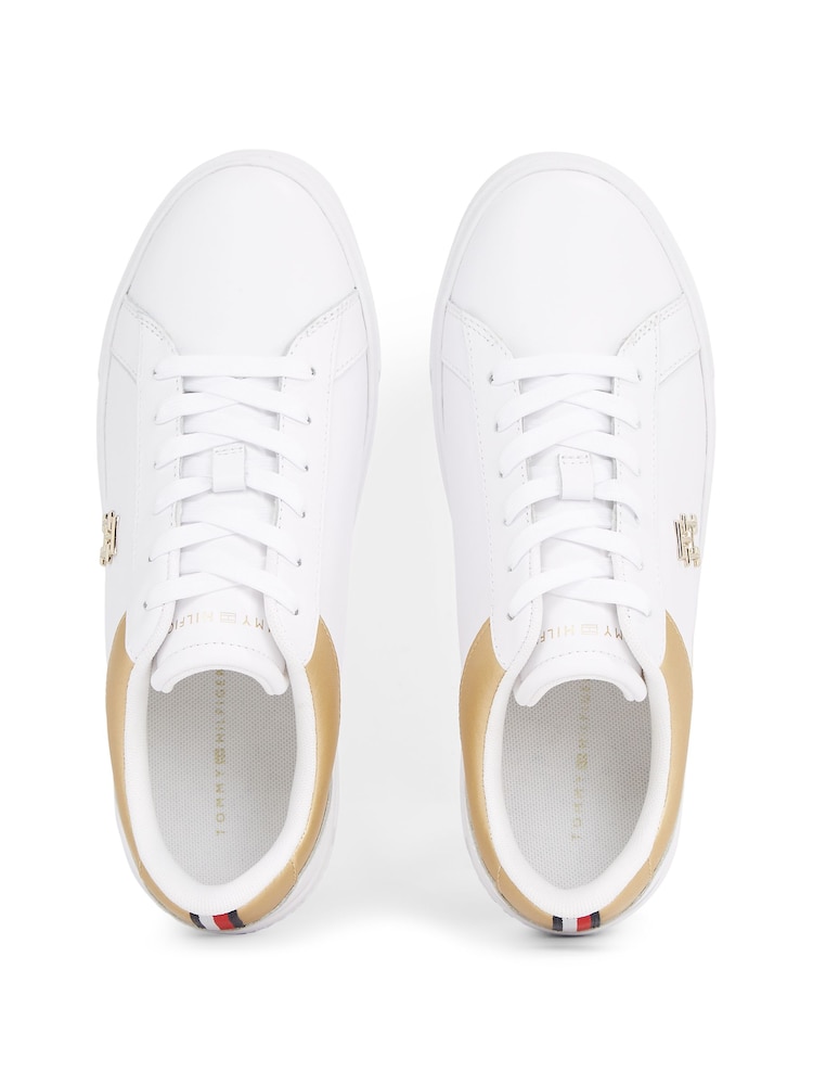 Tommy Hilfiger White Platform Court Sneakers - Image 3 of 3