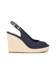 Tommy Hilfiger Light Blue Iconic Elba Slingback Wedges - Image 2 of 4