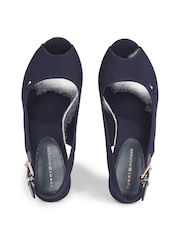 Tommy Hilfiger Light Blue Iconic Elba Slingback Wedges - Image 4 of 4