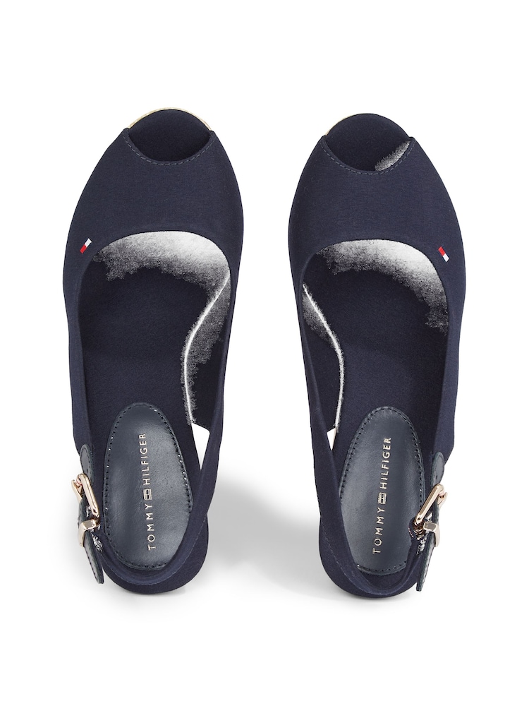 Tommy Hilfiger Light Blue Iconic Elba Slingback Wedges - Image 4 of 4