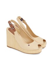 Tommy Hilfiger Light Cream Iconic Elba Slingback Wedges - Image 3 of 4