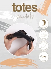 Totes Metallic Ladies Double Buckle Sandals - Image 4 of 4